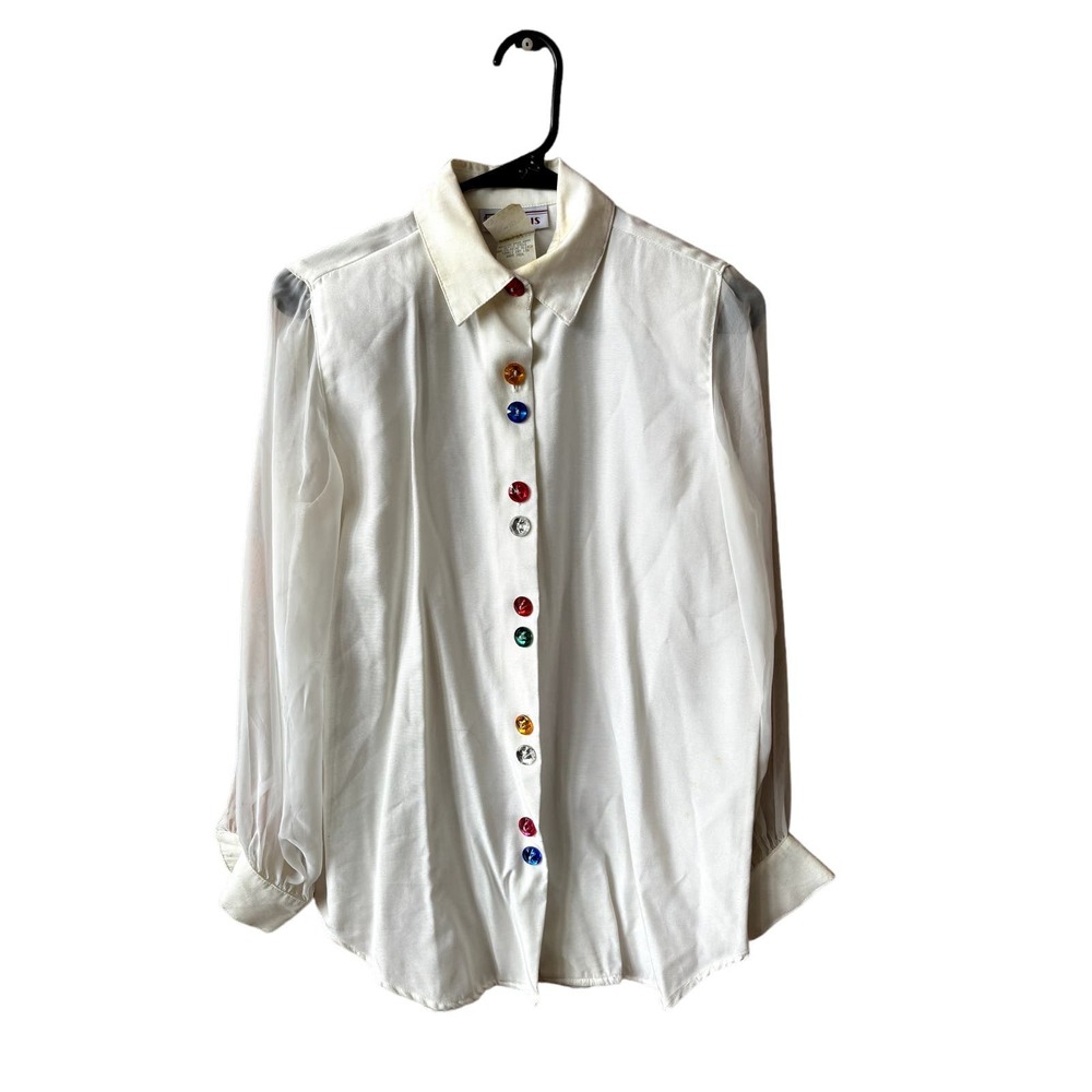 VTG 80s sheer colorful blouse